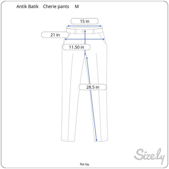 Antik Batik Cherie Pants Medium Black Cotton Paisley Print Boho Indie Festival - Picture 9 of 9